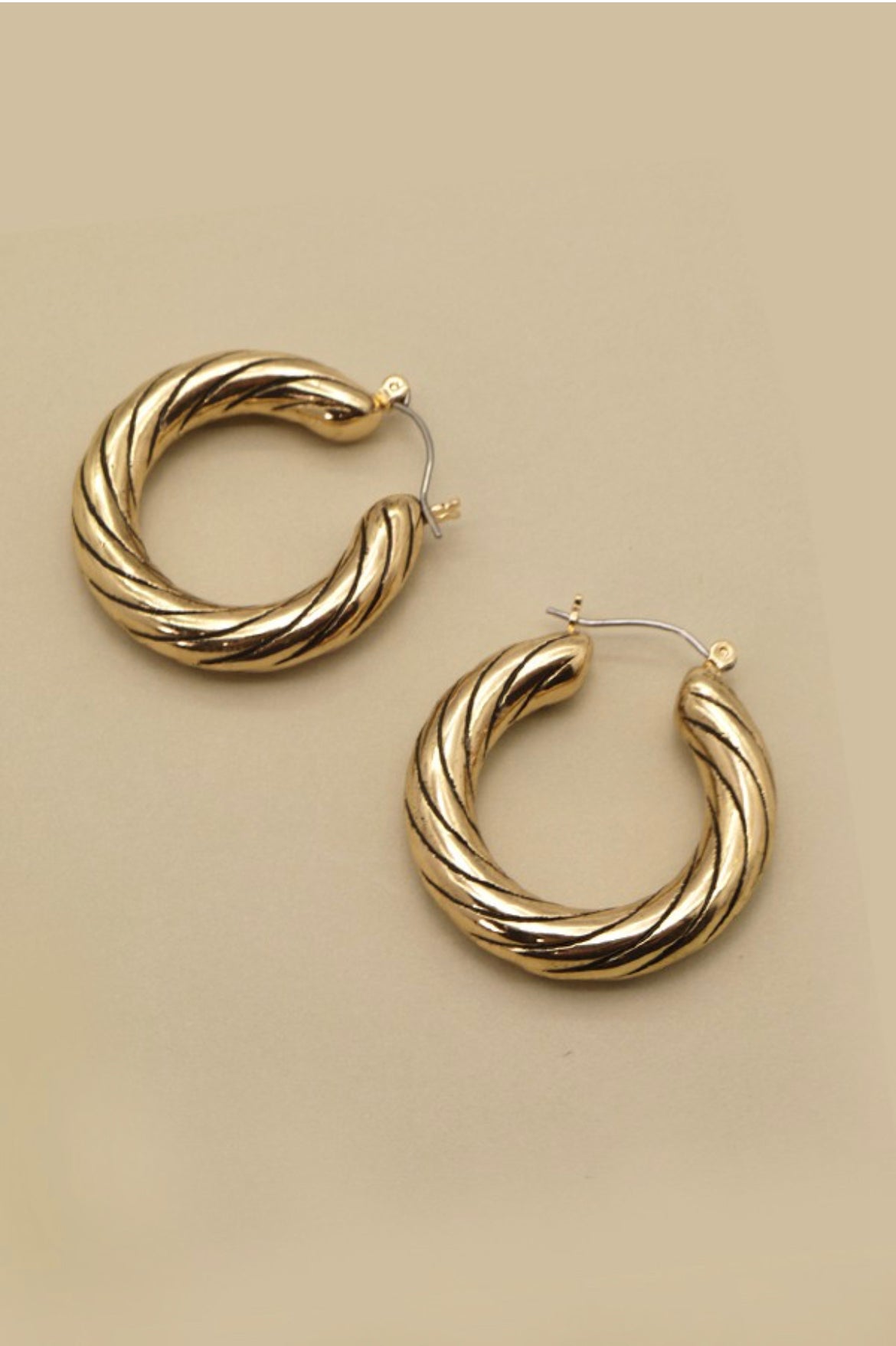 Antique Gold Hoops