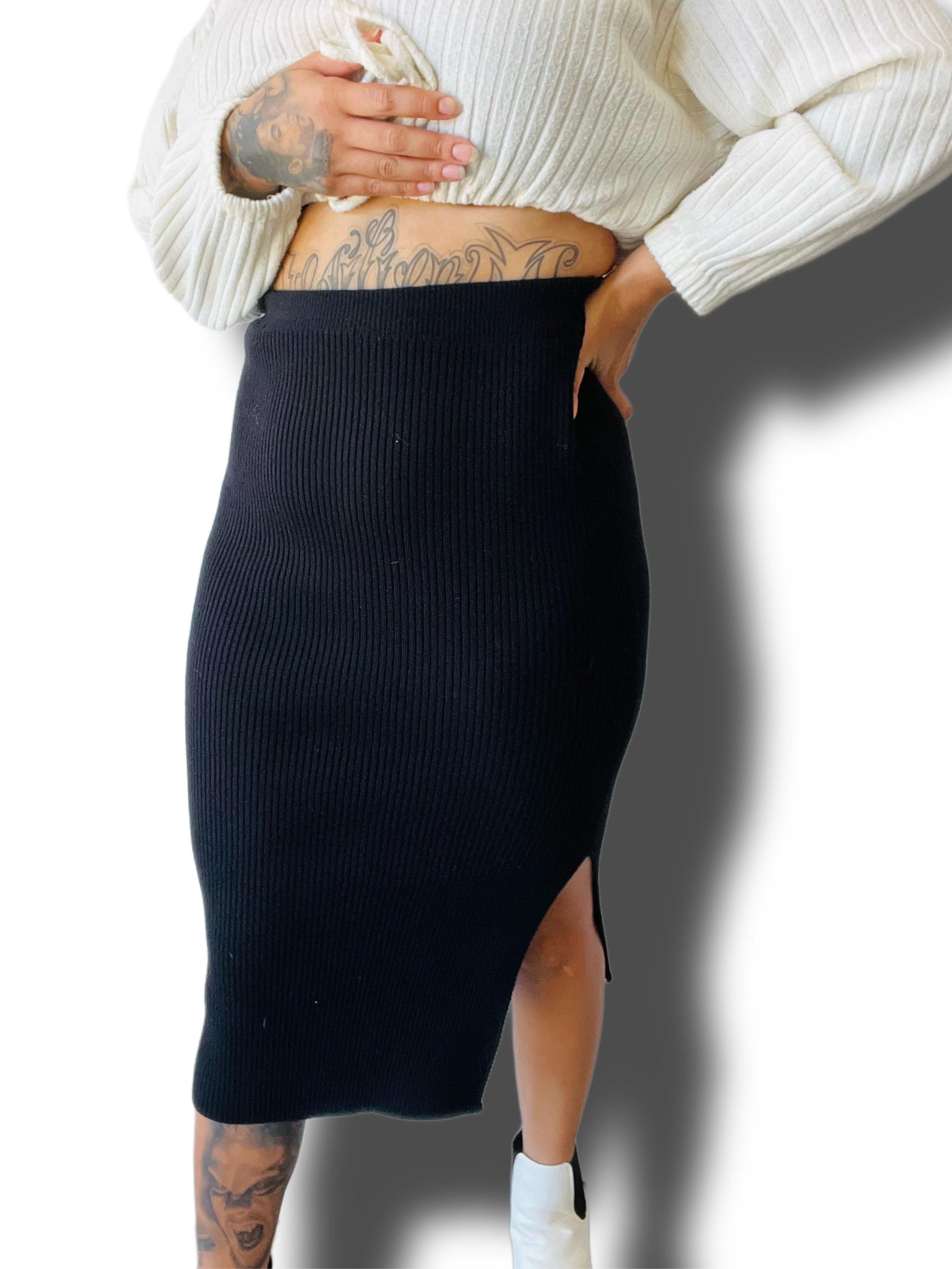 Blacked Out Midi Skirt