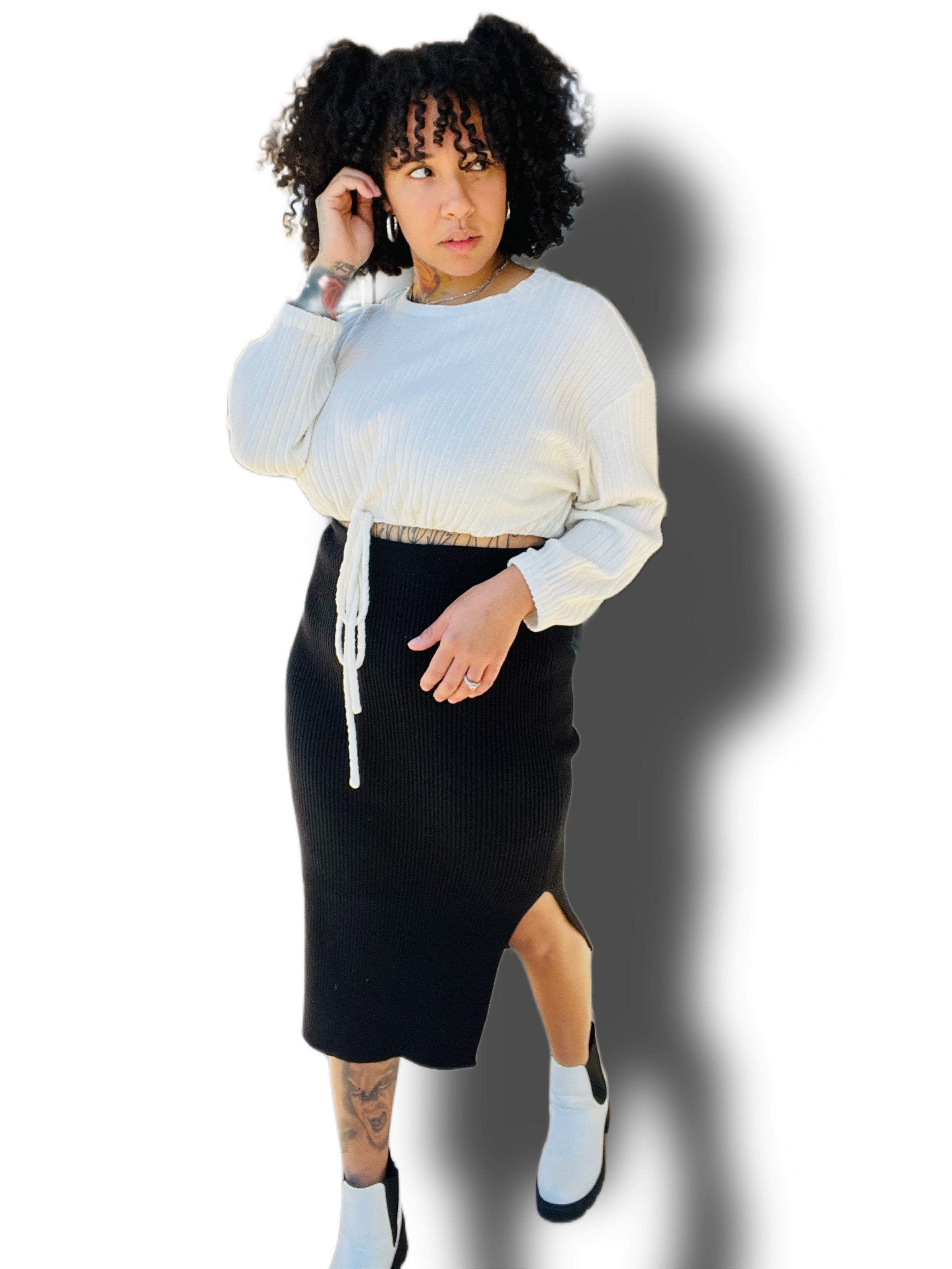 Blacked Out Midi Skirt