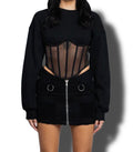 Onyx Corset Sweater Top