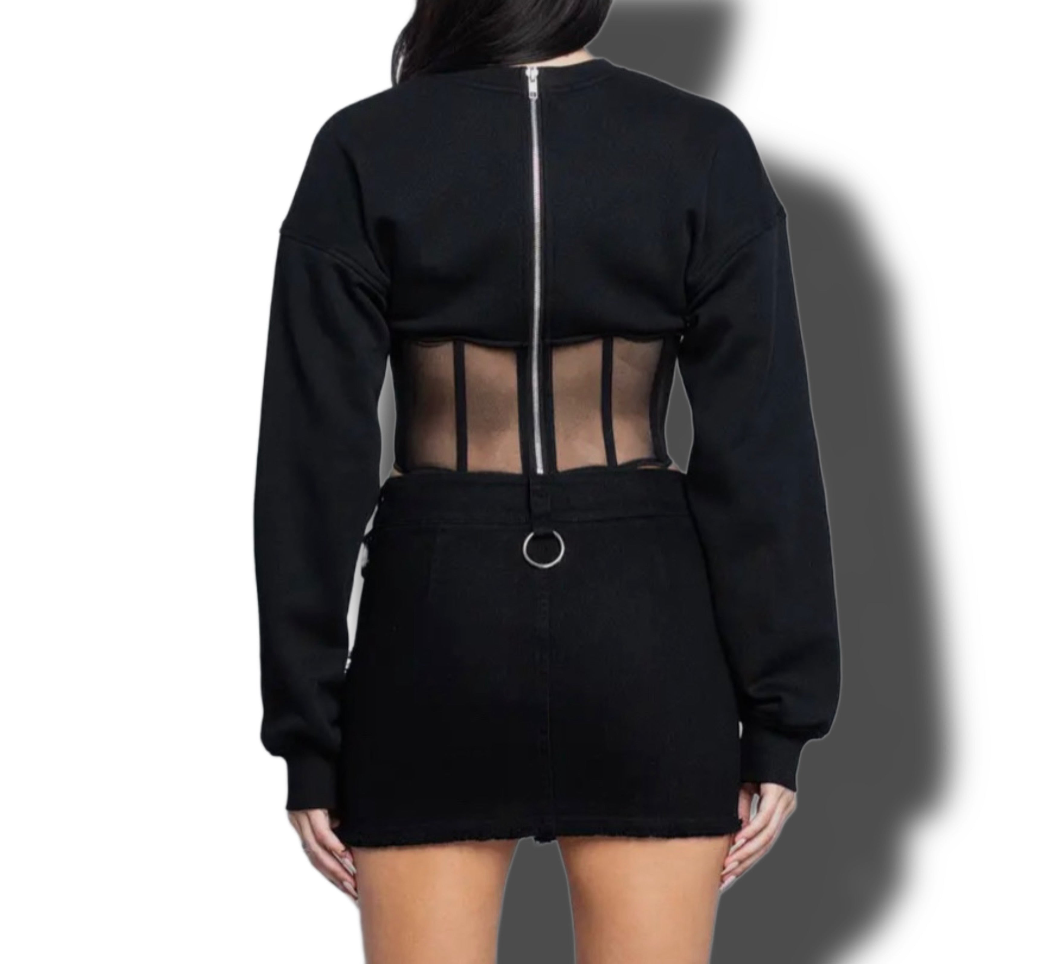 Onyx Corset Sweater Top