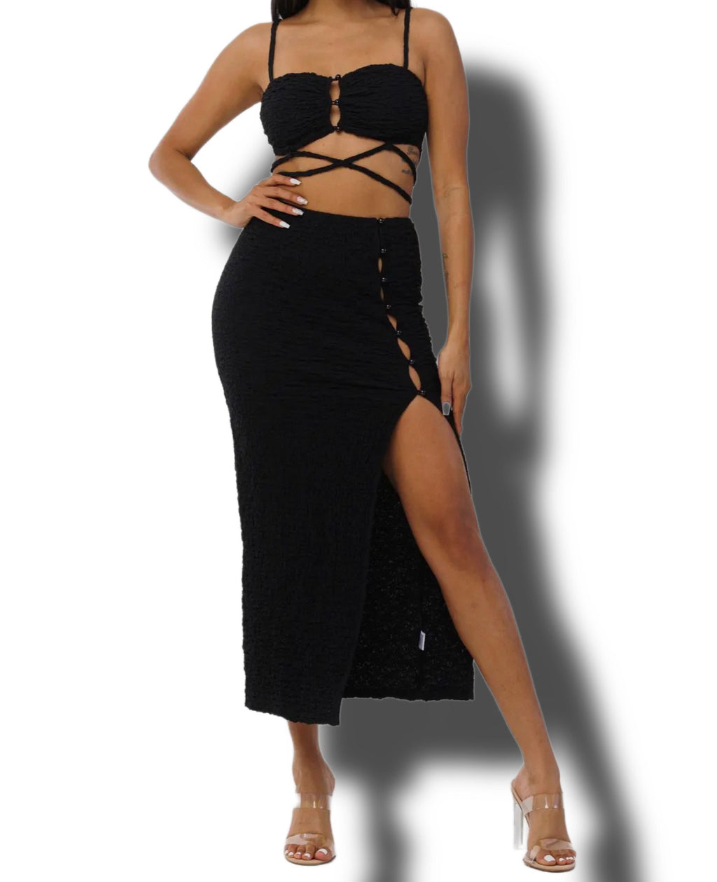 Conjunto de falda volcánica de 2 piezas