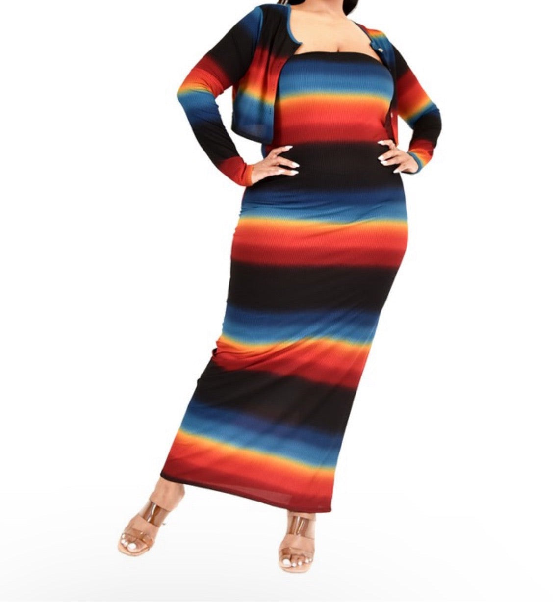 Deep Rainbow Dress Set