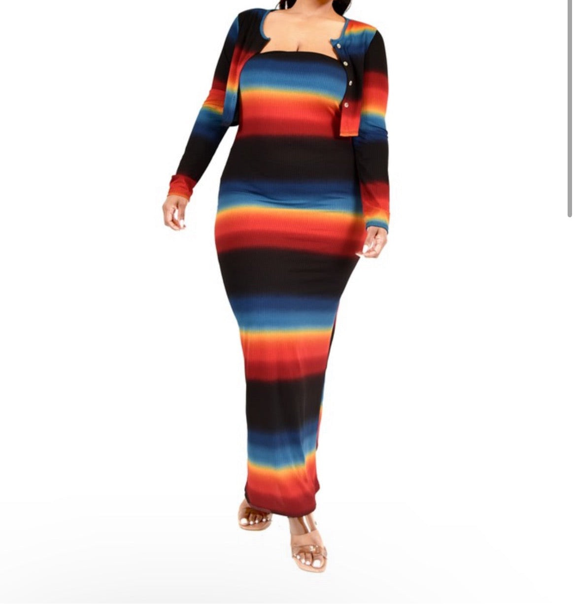 Deep Rainbow Dress Set