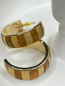 Leather earth hoops