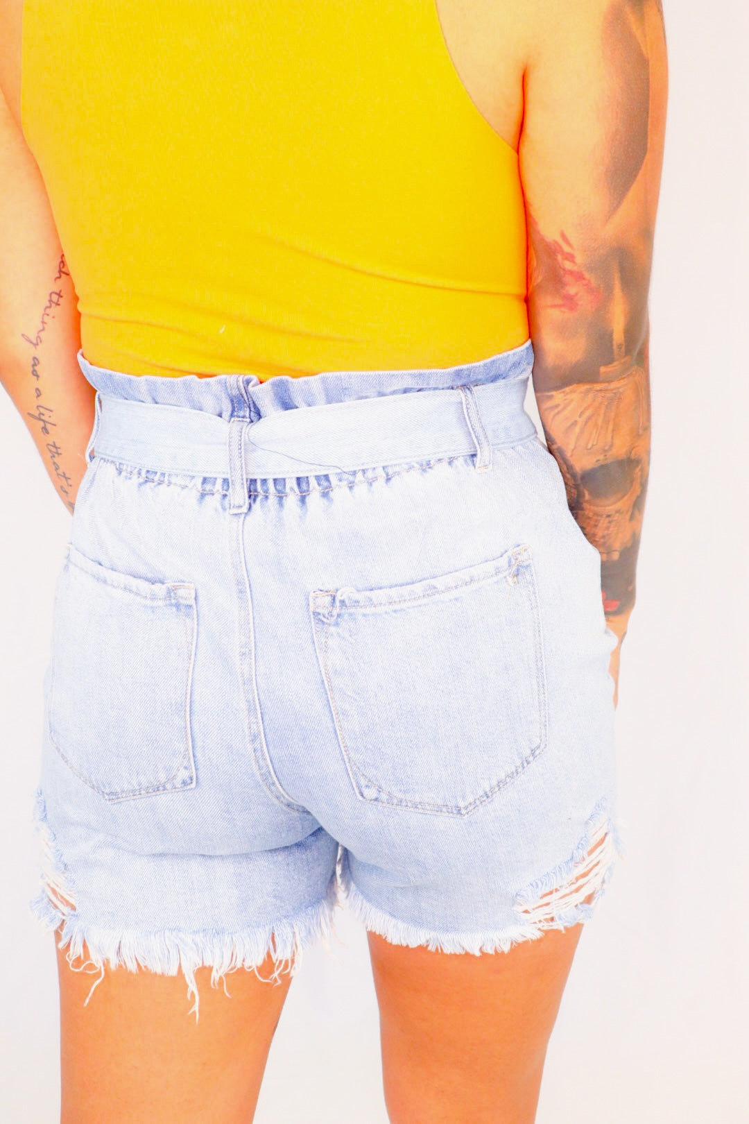 PaperBag Denim Shorts