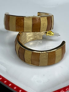 Leather earth hoops