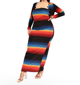 Deep Rainbow Dress Set